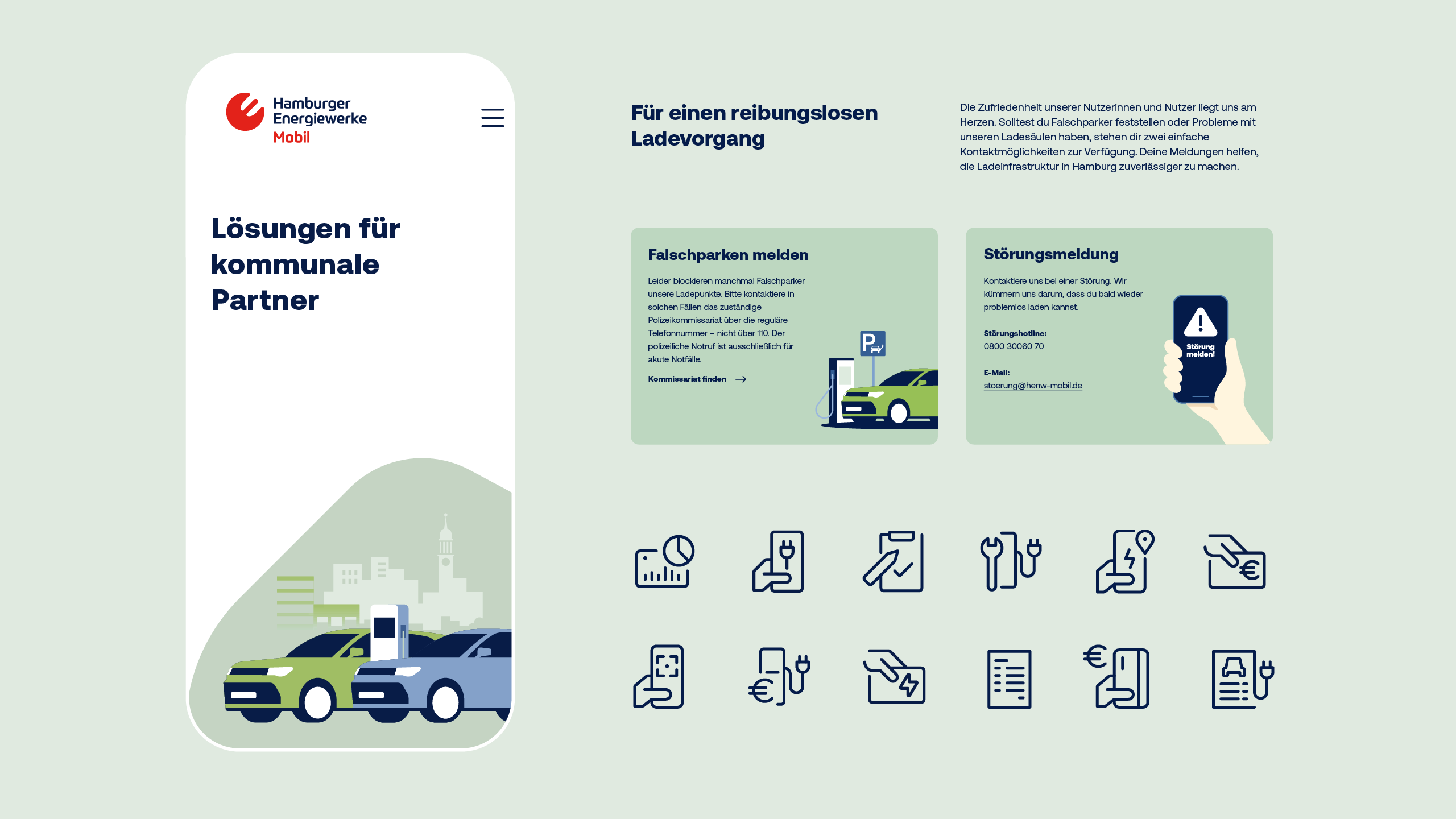 HEnW mobil Illustration and Icon Design